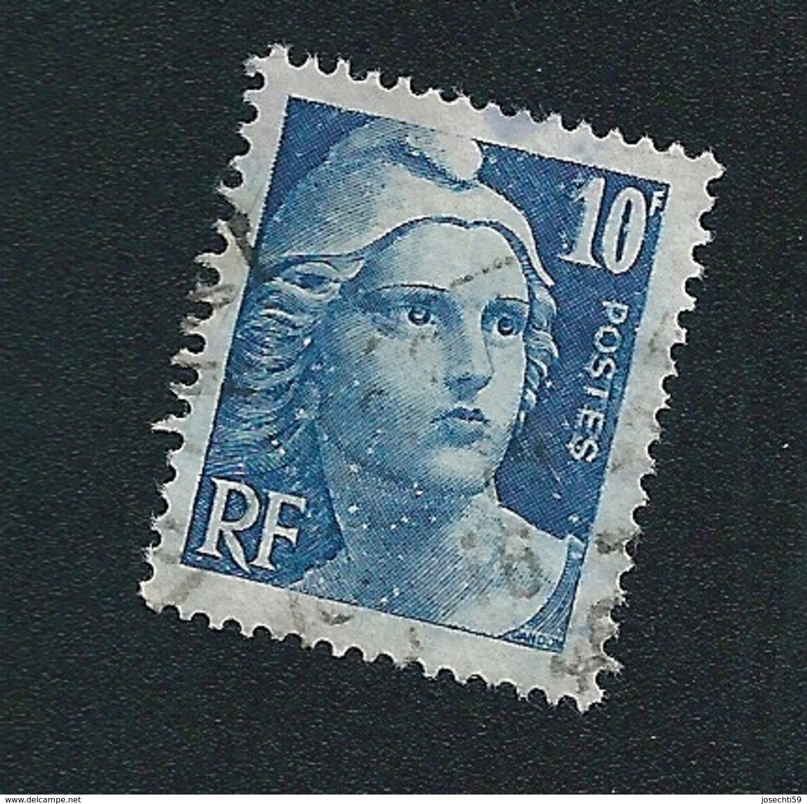 N° 726 Variété Tache De Parasite Sur Le Timbre ~~~~~~manque D'encre~~~~~~~~  10 Frs Bleu France 1945/47 Oblitéré - Used Stamps