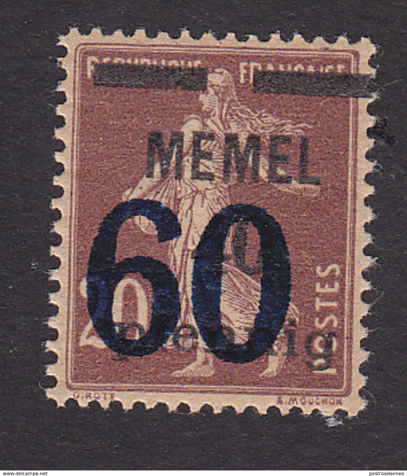 Memel, Scott #46, Mint Never Hinged, Sower Surcharged, Issued 1921 - Nuovi