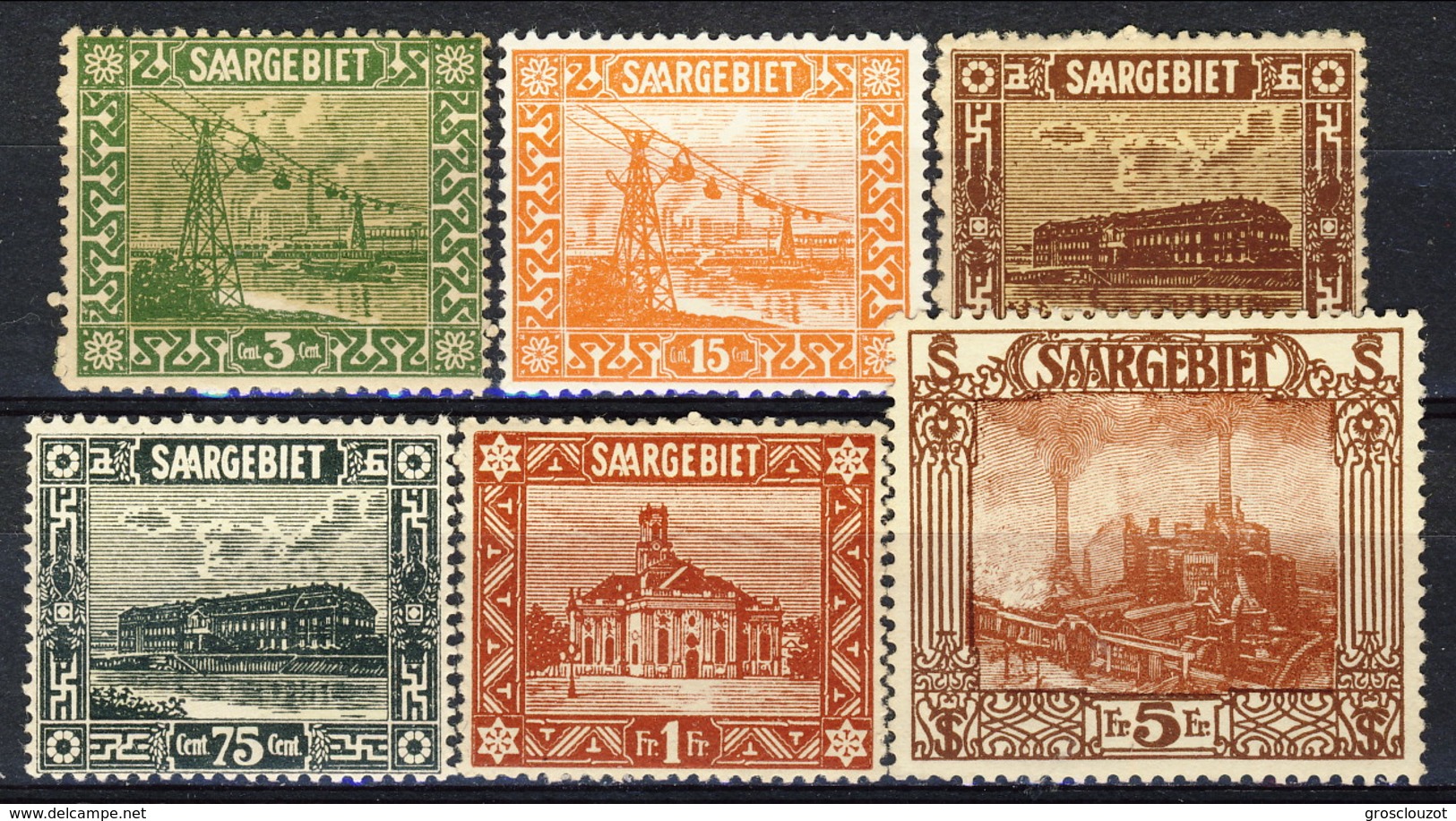 Sarre 1922 - 23 Serie N. 83-100 (lotto Di 6 Valori N. 83, 86, 87, 96, 97, 100) MLH Catalogo &euro; 76 - Nuovi