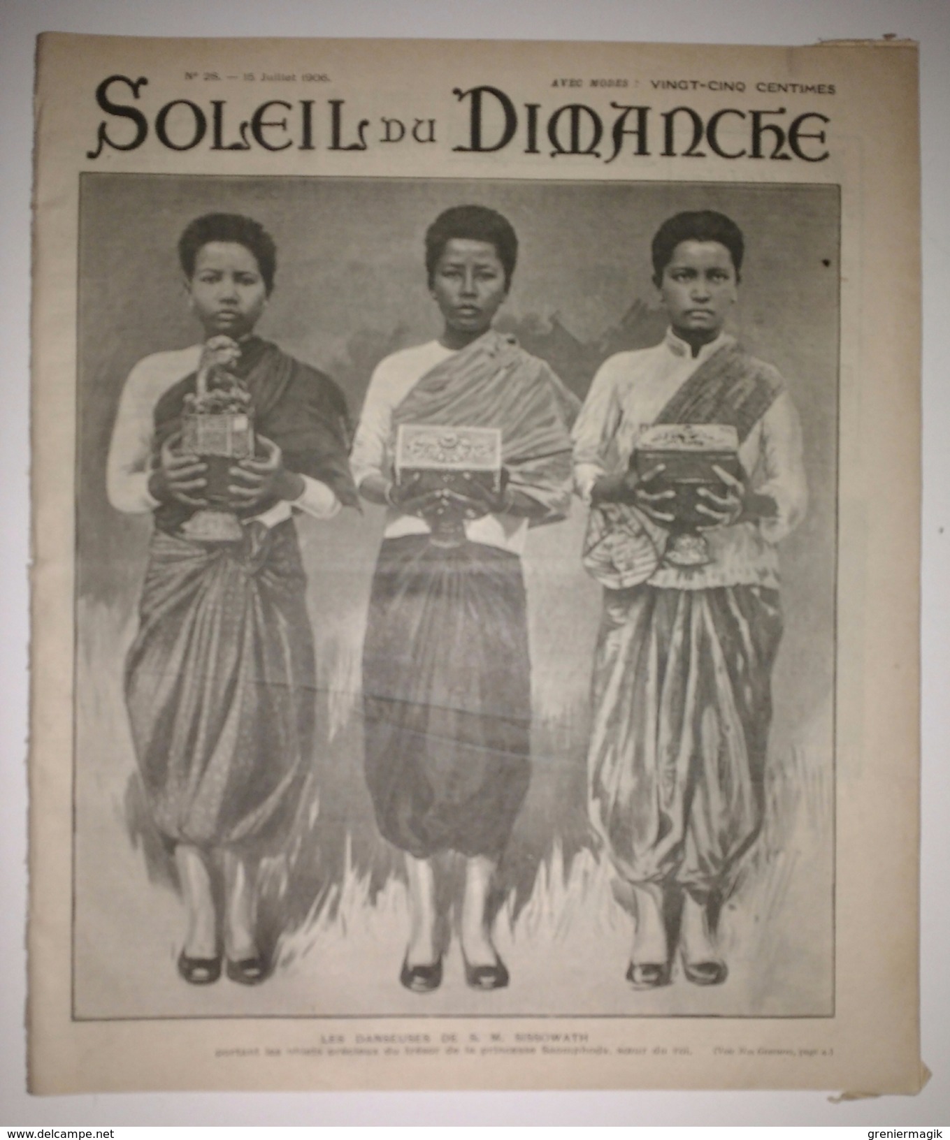 Soleil Du Dimanche Du 15/07/1906 - Les Danseuses De S.M. Sisowath Roi Du Cambodge - Fêtes Des Régates à Henley - 1900 - 1949