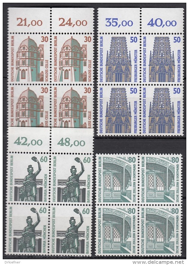 BERLIN  793-796, Viererblock, Postfrisch **, Sehenswürdigkeiten 1987 - Ungebraucht