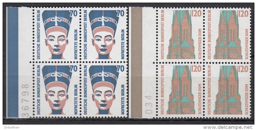 BERLIN 814-816, Viererblock, Postfrisch **, Sehenswürdigkeiten 1988 - Ungebraucht