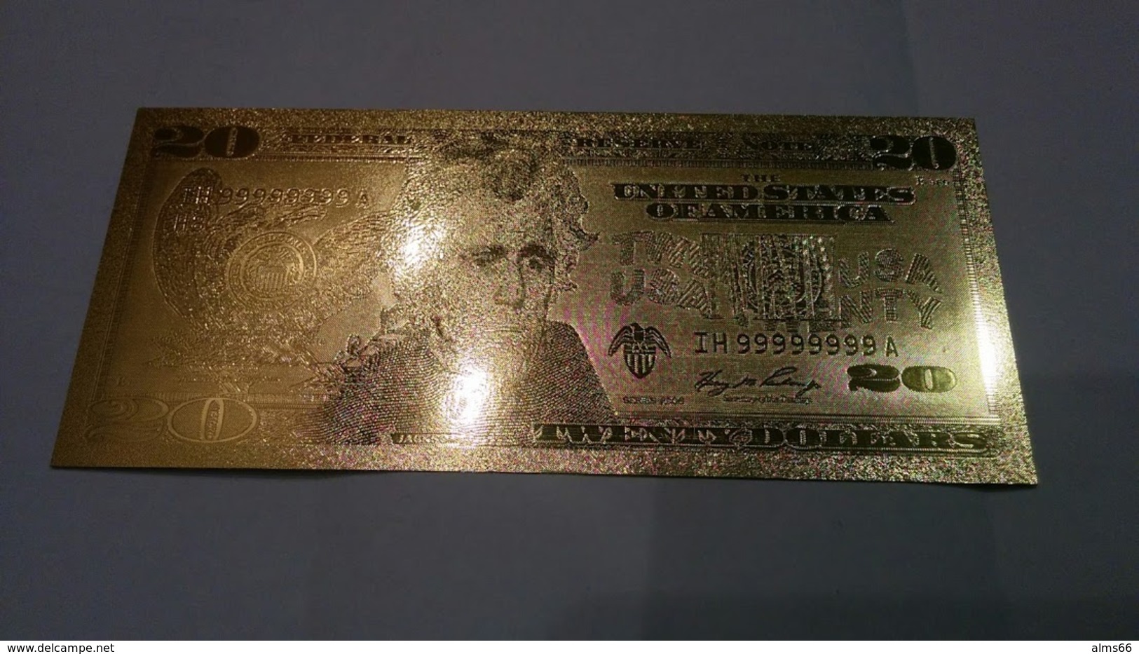 USA 20 Dollar 2006 UNC - Gold Plated - Very Nice But Not Real Money! - Biljetten Van De  Federal Reserve (1928-...)