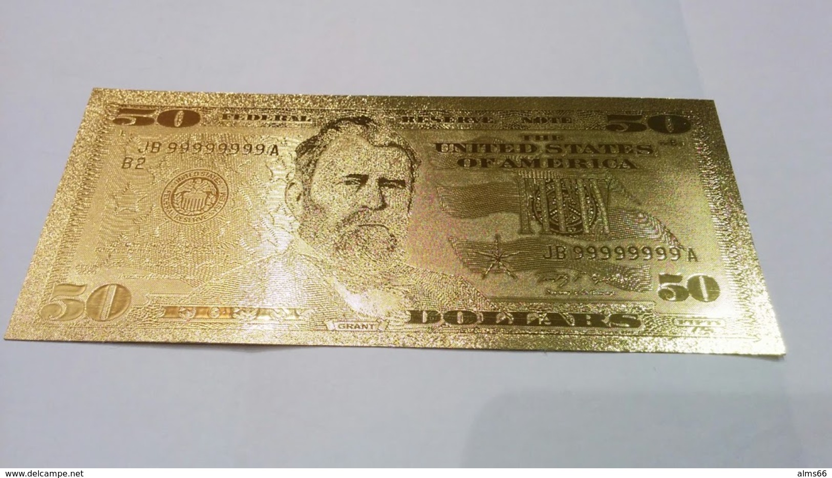 USA 50 Dollar 2009 UNC - Gold Plated - Very Nice But Not Real Money! - Bilglietti Della Riserva Federale (1928-...)