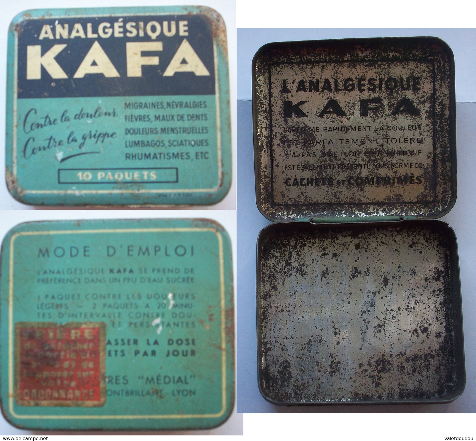 BOITE ANCIENNE Analgèsique KAFA - Matériel Médical & Dentaire