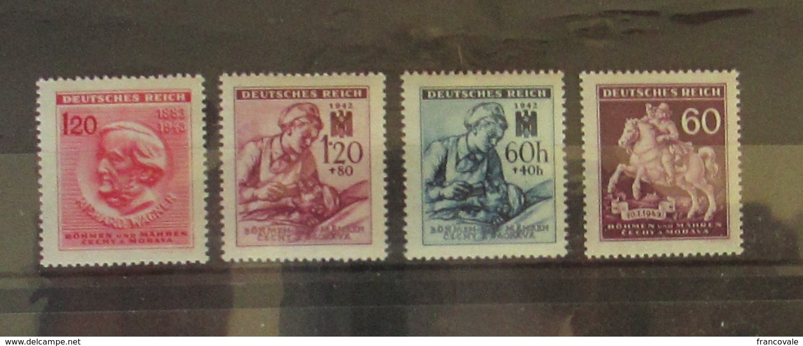 Germania Occupazione  1942 - 43 Bohmen Und Mahren 4 Stamps Wagner Nurse Knight MNH - Unused Stamps