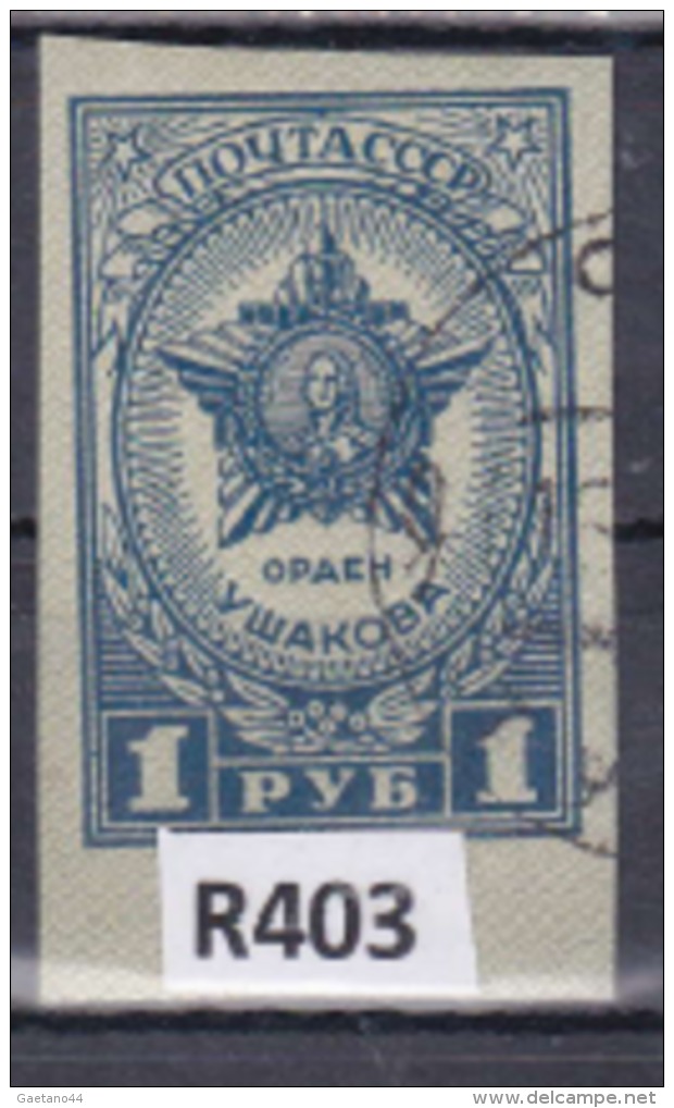 URSS 1945: Francobollo Usato Non Dentellato Da 1r. Della Serie "Ordini Militari Sovietici" - Gebraucht