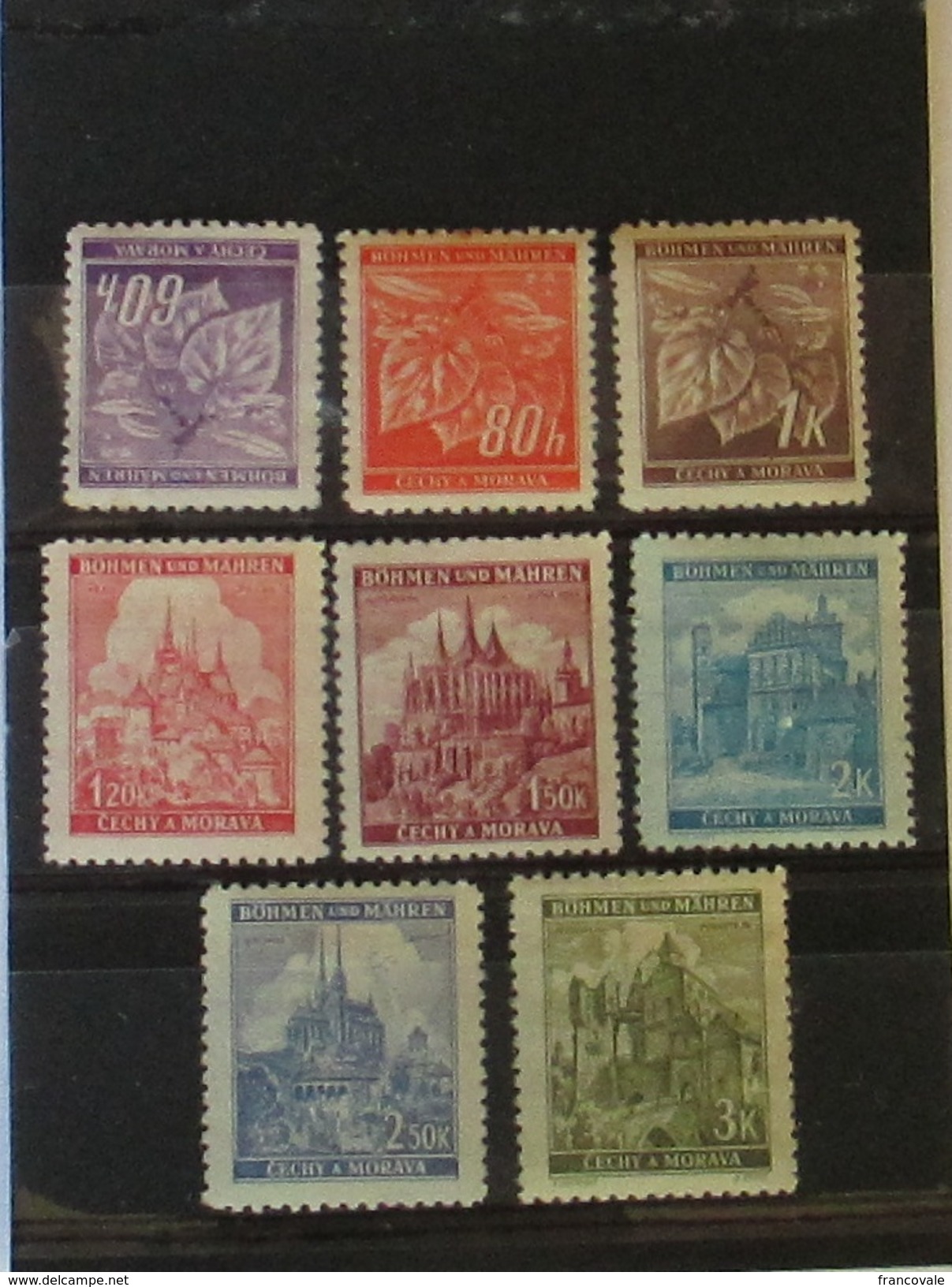 Germania Occupazione 1940 Bohmen Und Mahren 8 Stamps Leaves And Castles MNH - Ungebraucht