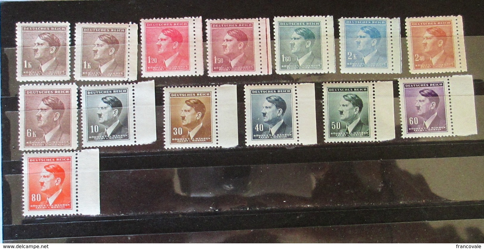 Germania Occupazione 1942 Bohmen Und Mahren 14 Stamps Hitler MNH - Unused Stamps