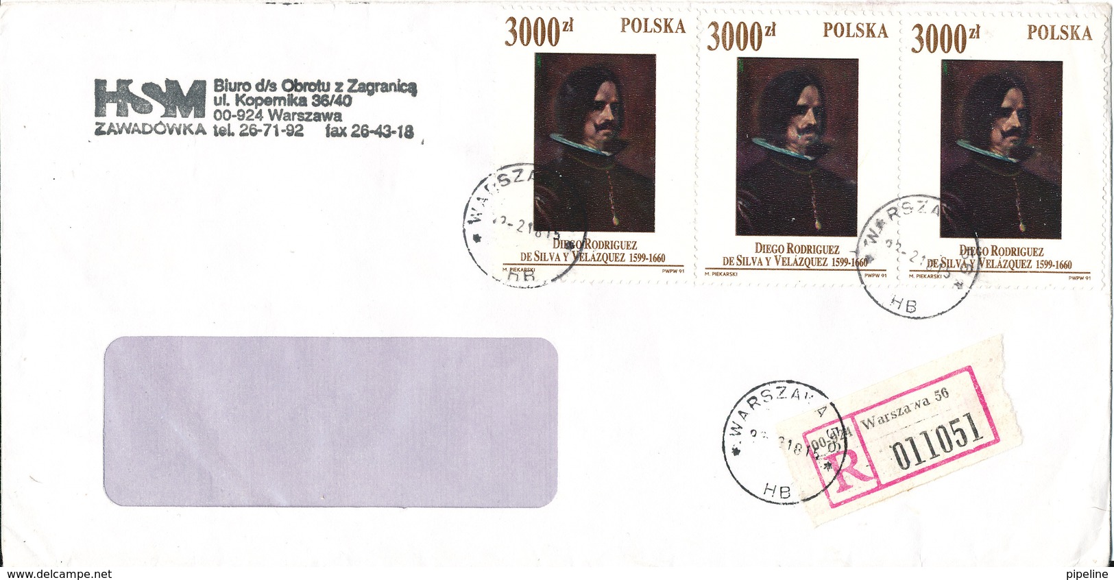 Poland Registered Cover Warszawa 18-2-1992 Stamps On Front And Backside Of The Cover - Covers & Documents