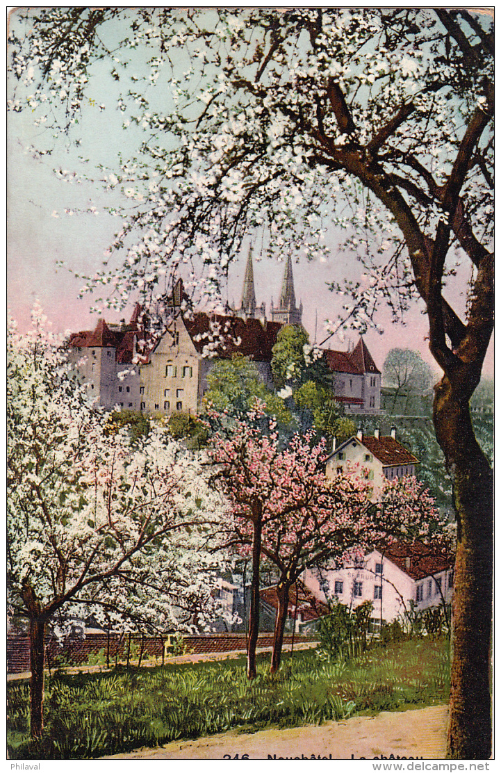 Neuchâtel : Le Château - Obl Marin Le 7.VIII.1923 - Marin