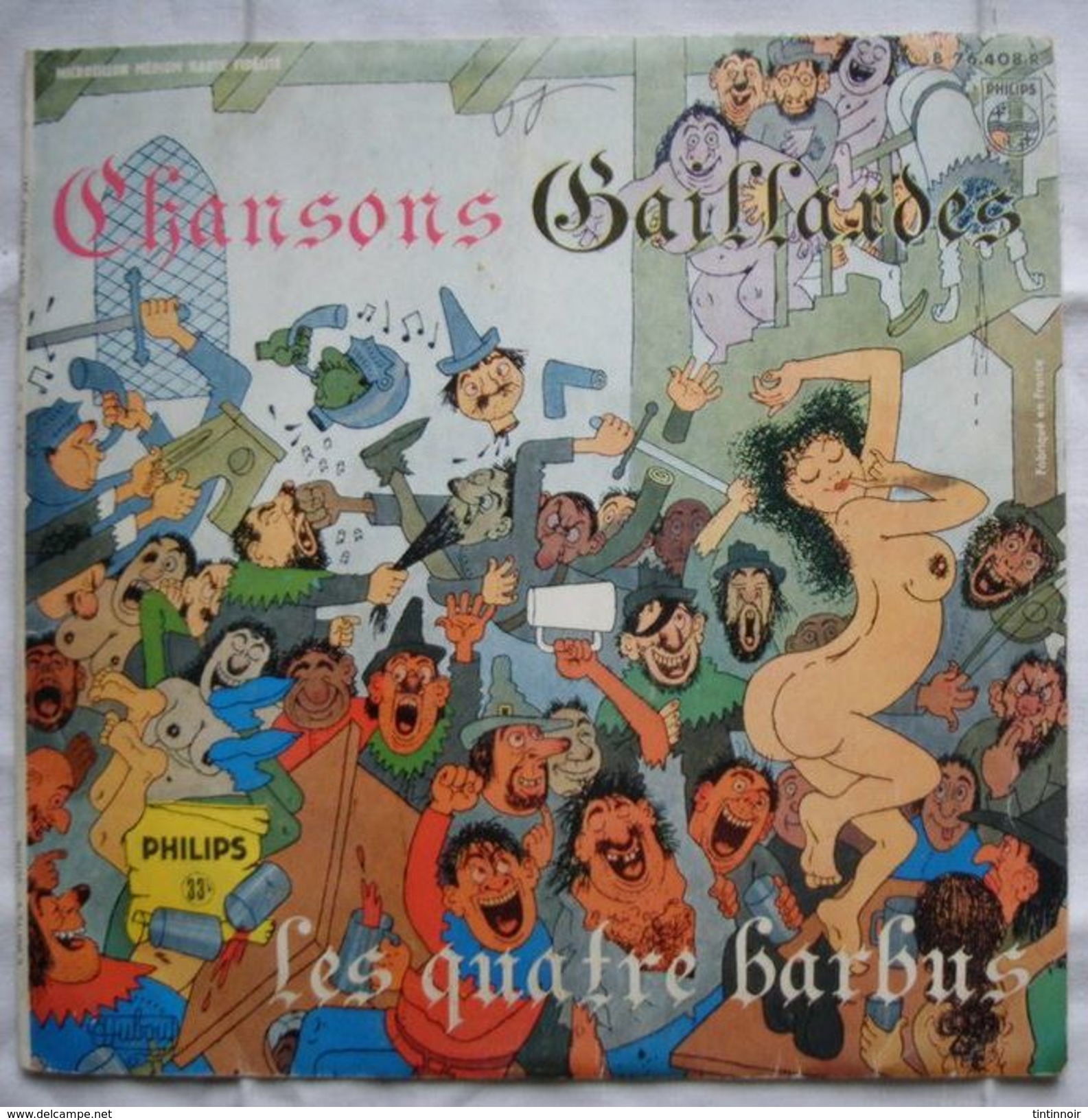 VINYLE 33 T 1/3 CHANSONS GAILLARDES LES QUATRE BARBUS - Comiques, Cabaret