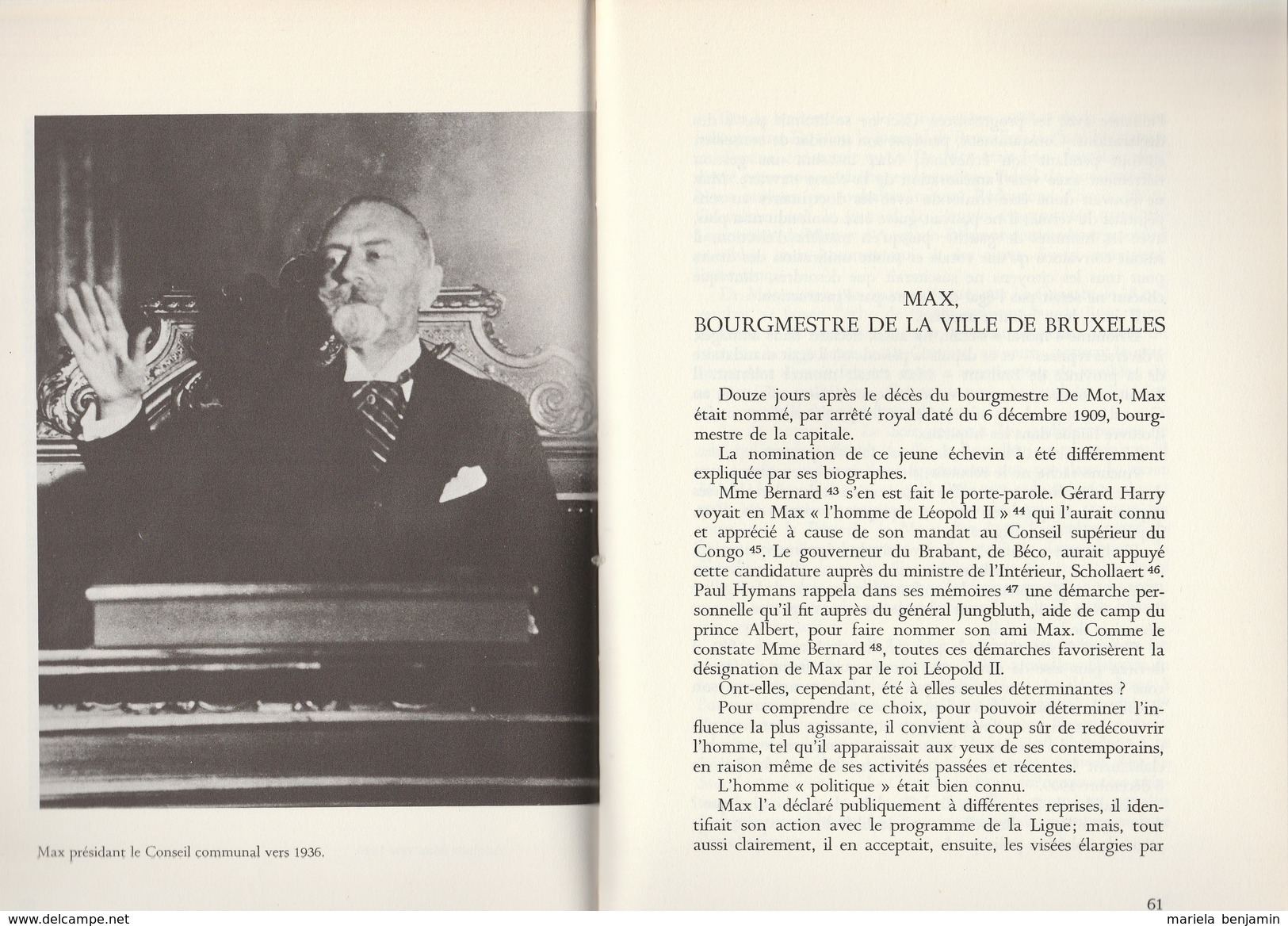 Adolphe Max (Bourgmestre De Bruxelles) - L. Cooremans & M. Martens - Ed. Weissenbruch 1964, 188 Pages - Belgique