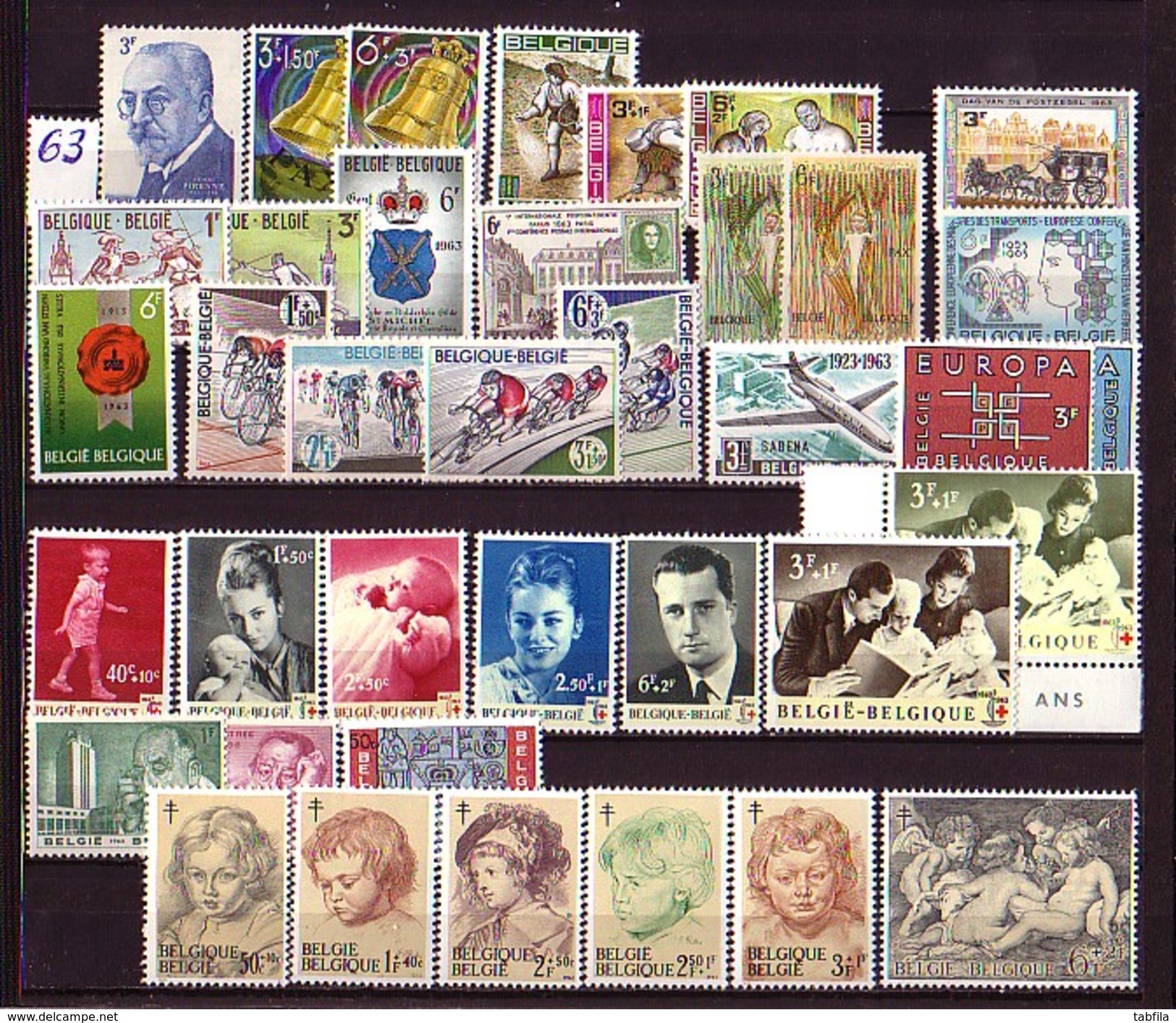 BELGIUM - BELGIQE - 1963 - Anne Complete ** - Années Complètes