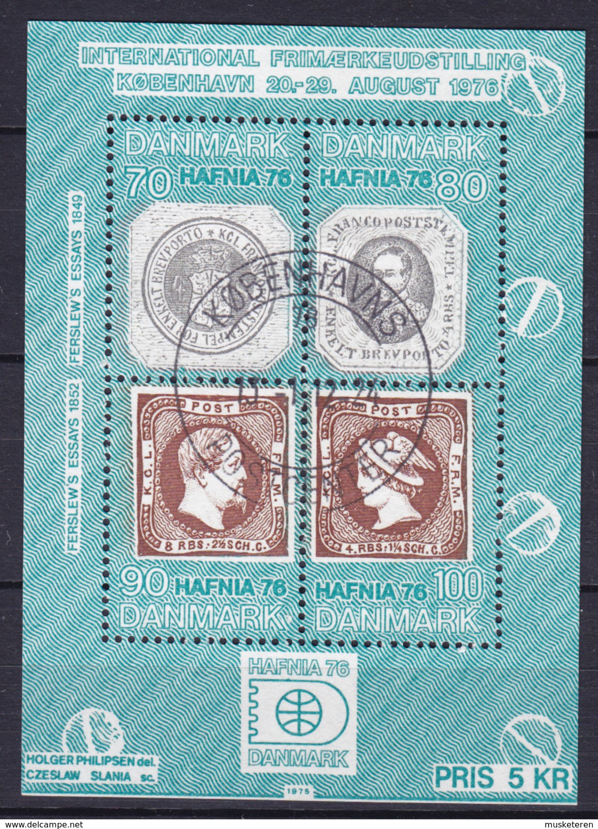 Denmark 1975 Mi. Block 1 Miniature Sheet Internationale Briefmarkenausstellung HAFNIA '76 - Blocchi & Foglietti