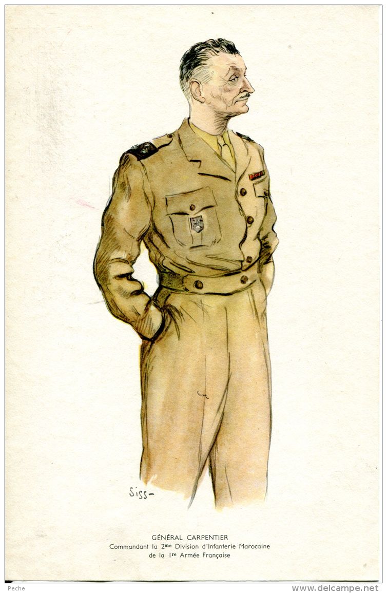 N°12 M -aquarelle Illustrateur Siss -tirage Sur Papier -général Carpentier- - Guerre 1939-45