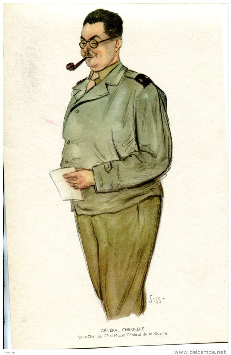 N°14 M -aquarelle Illustrateur Siss -tirage Sur Papier -général Cherrière- - Guerre 1939-45
