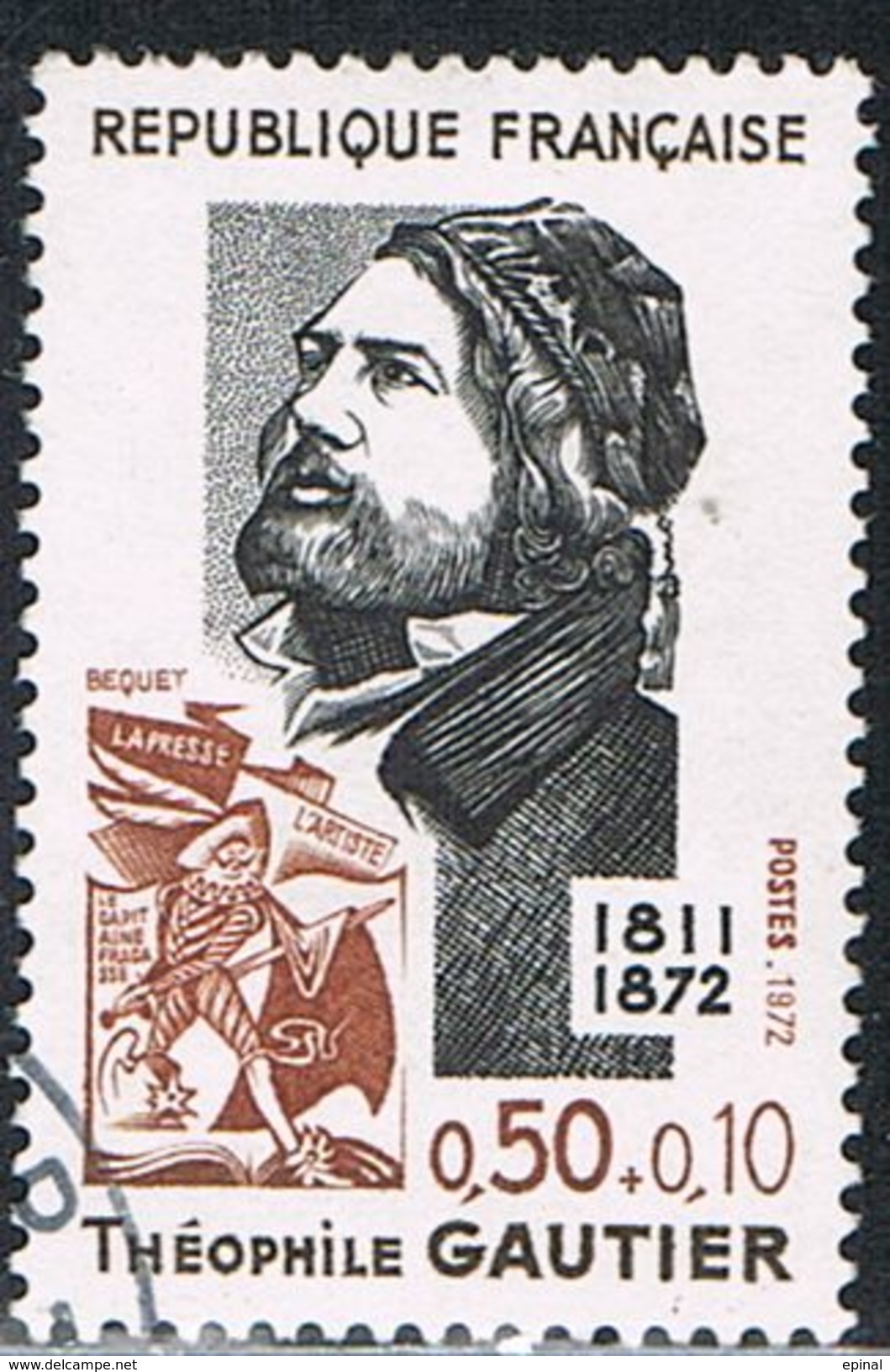 FRANCE : N° 1728 Oblitéré (Théophile Gautier) - PRIX FIXE - - Used Stamps