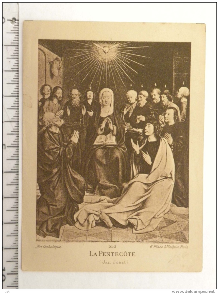 Image Religieuse -  La Pentecôte (Jean Joest) - Communion Françoise CELIER - Versailles 24 Mai 1928 - Images Religieuses