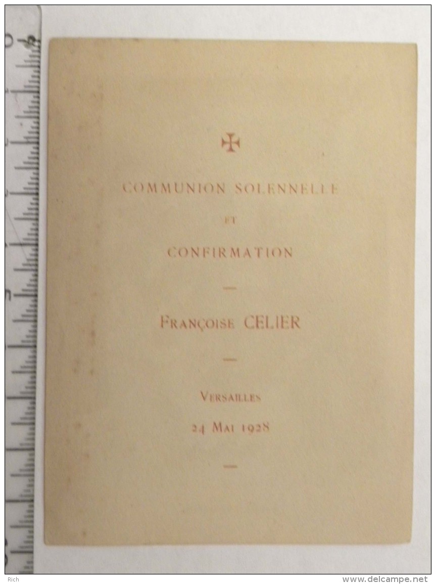 Image Religieuse -  La Pentecôte (Jean Joest) - Communion Françoise CELIER - Versailles 24 Mai 1928 - Images Religieuses