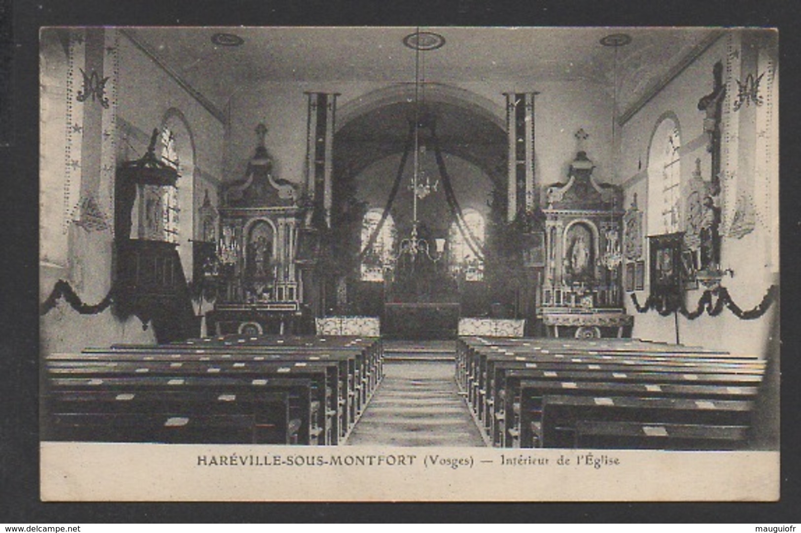 DF / 88 VOSGES / HARÉVILLE-SOUS-MONTFORT / INTÉRIEUR DE L'EGLISE / CIRCULÉE EN 1917 - Autres & Non Classés