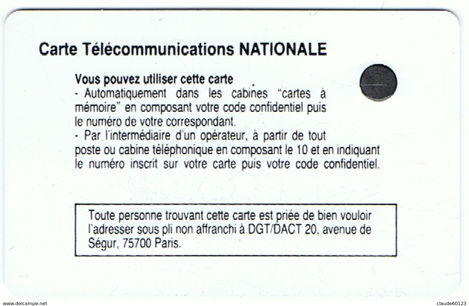 Télécarte France Télécom Réf FT/C-NAT3  Rare Cote 100 &euro; ( LUXE Voir Le Scan ) -  Cartes Pastel   