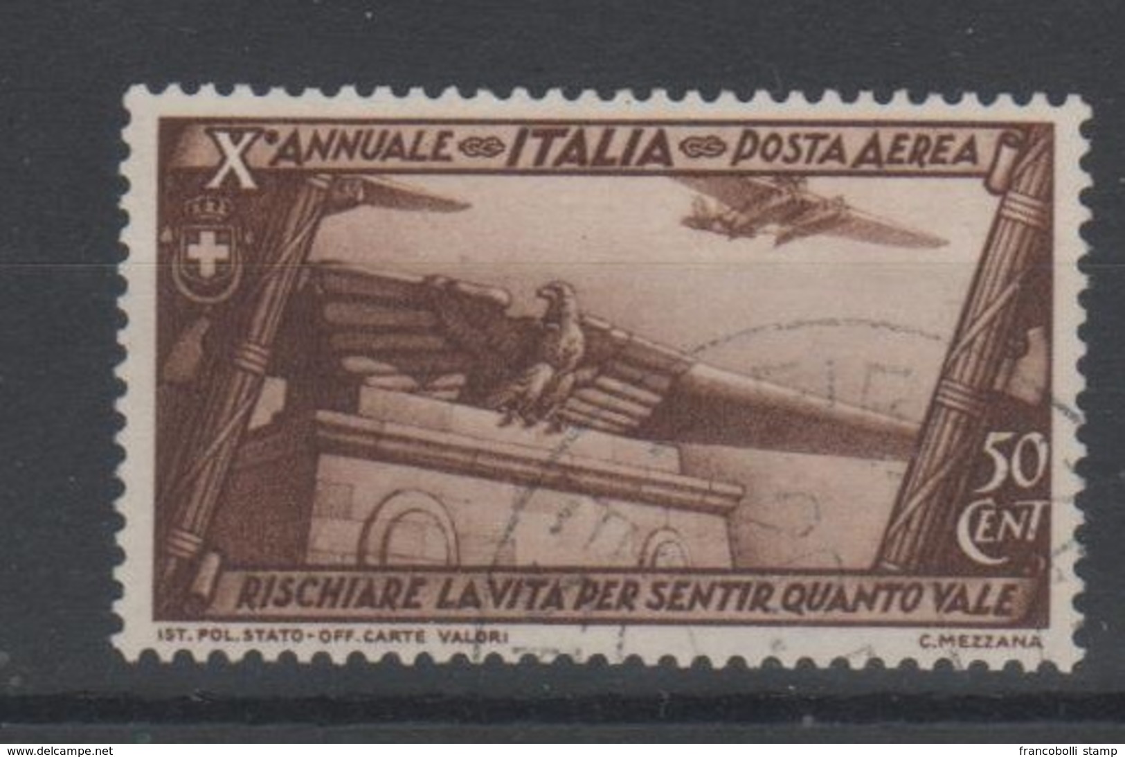 1932 Decennale Marcia Su Roma P.a. 50 C. US - Afgestempeld