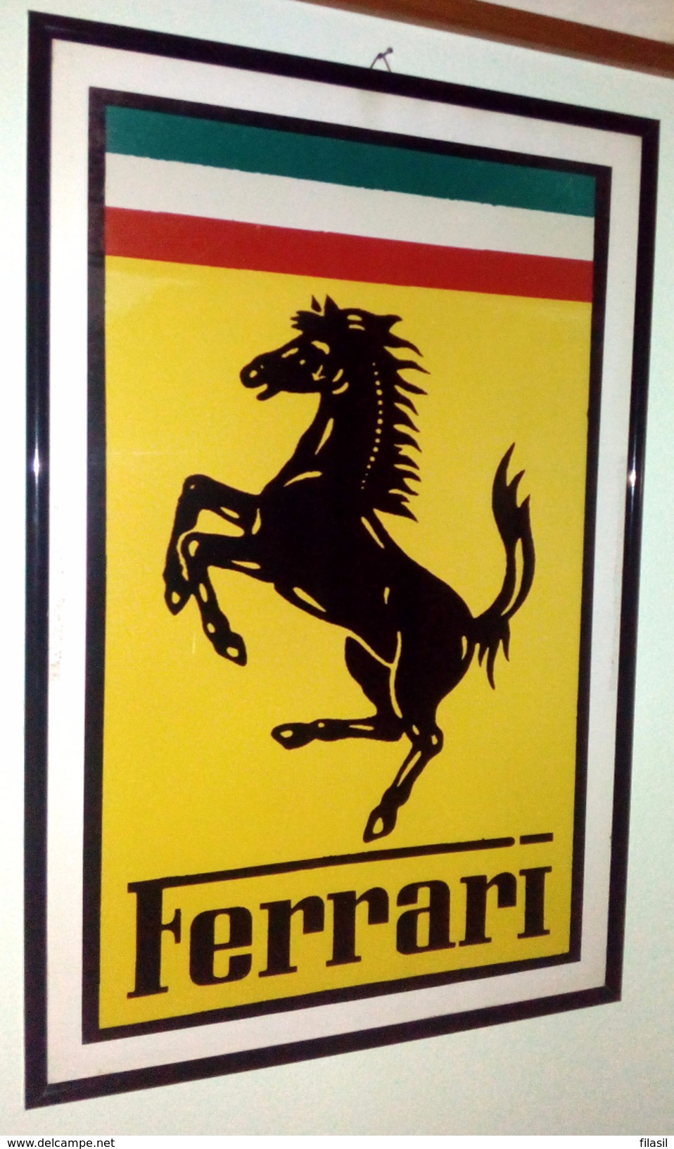 SI53D Italia Italy Quadro Stampa Originale Logo Ferrari 1978 Misura Cornice Esterna 44x66,5 Cm. - Altri & Non Classificati