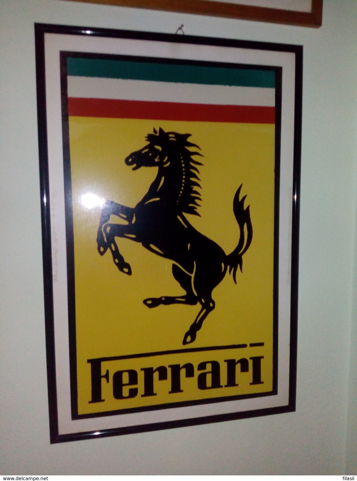 SI53D Italia Italy Quadro Stampa Originale Logo Ferrari 1978 Misura Cornice Esterna 44x66,5 Cm. - Altri & Non Classificati