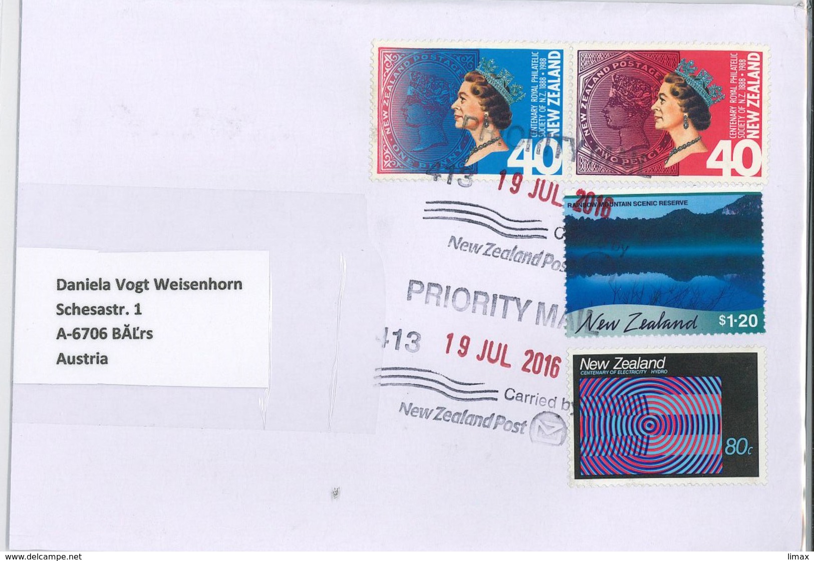 Rainbow Mountain Scenic Reserve Optische Täuschung Briefmarke Auf Briefmarke - Brieven En Documenten