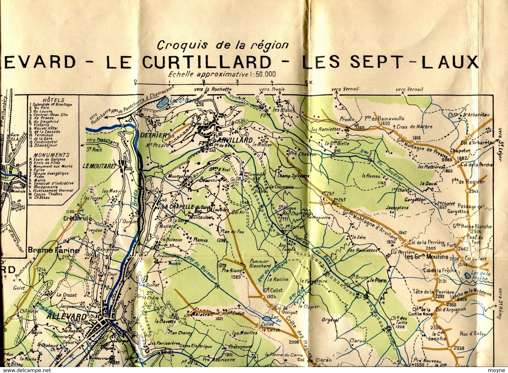 Savoie - Carte Touristique Région : ALLEVARD - LE CUTILLARD - LES SEPT LAUX Par Le Colonel BOELL  Vers 1928 - Alpes - Pays-de-Savoie
