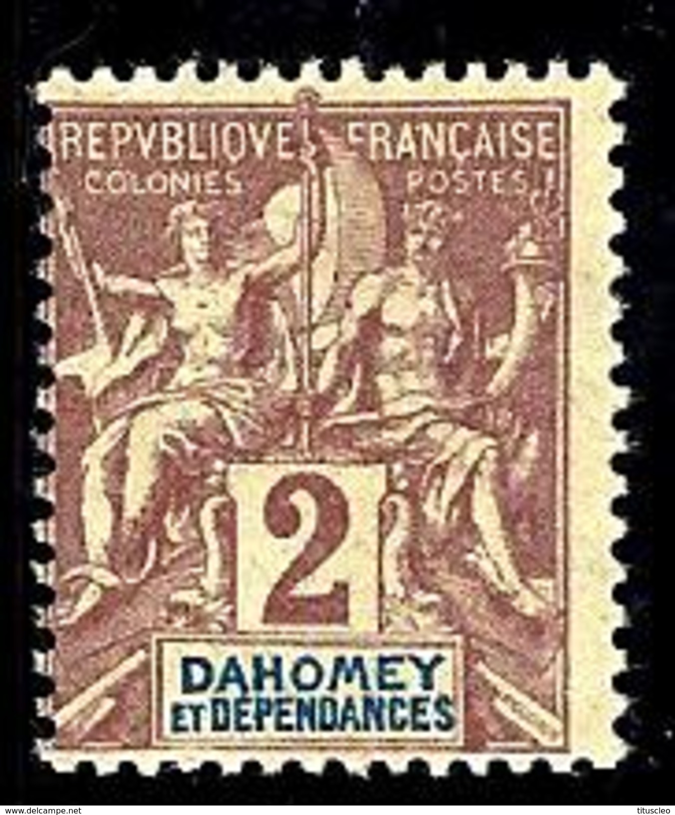 DAHOMEY 7** 0,02f Lilas-brun Sur Paille - Unused Stamps