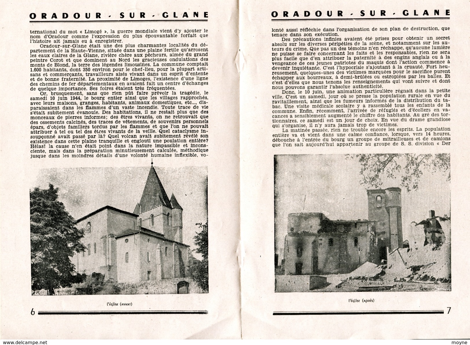 Hte Vienne - LE MASSACRE D'ORADOUR  SUR  GLANE - Par Les Hordes Hitleriennes - Edité Par Le Front National  -  WW2 - Limousin