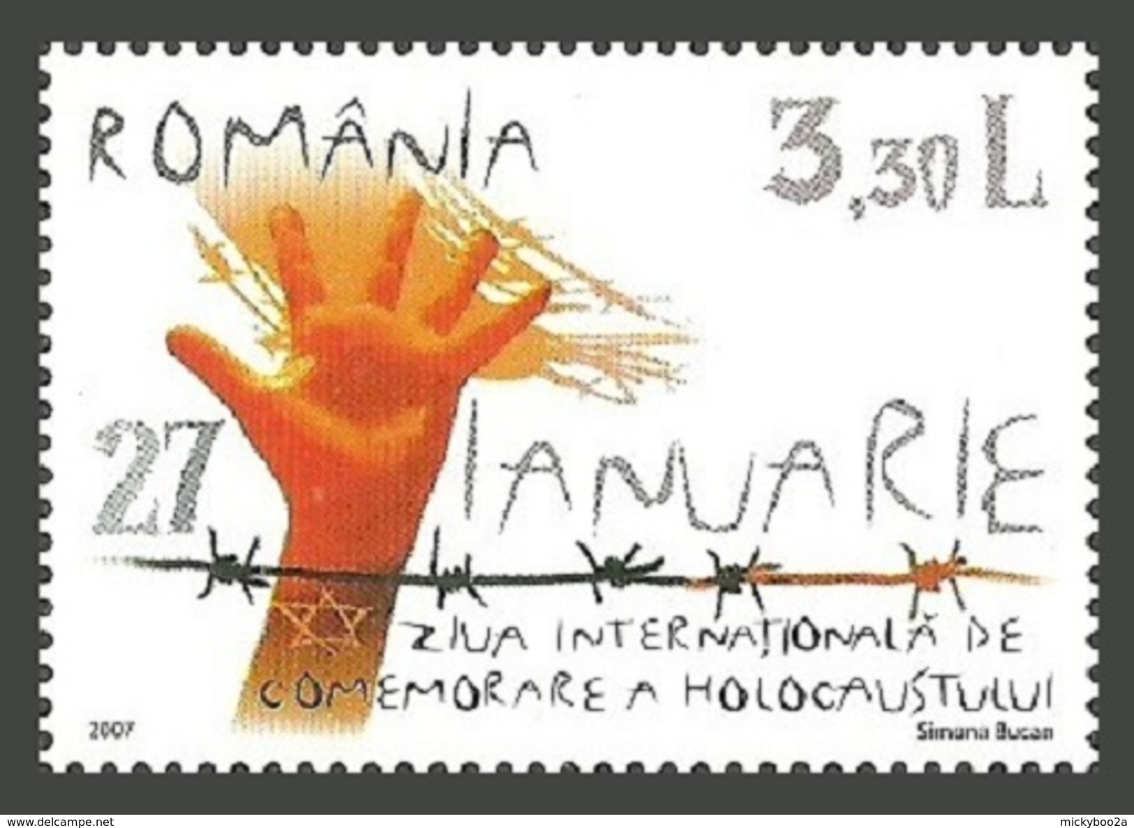 ROMANIA 2007 INTERNATIONAL HOLOCAUST REMEMBRANCE DAY MILITARY WAR SET MNH - Unused Stamps