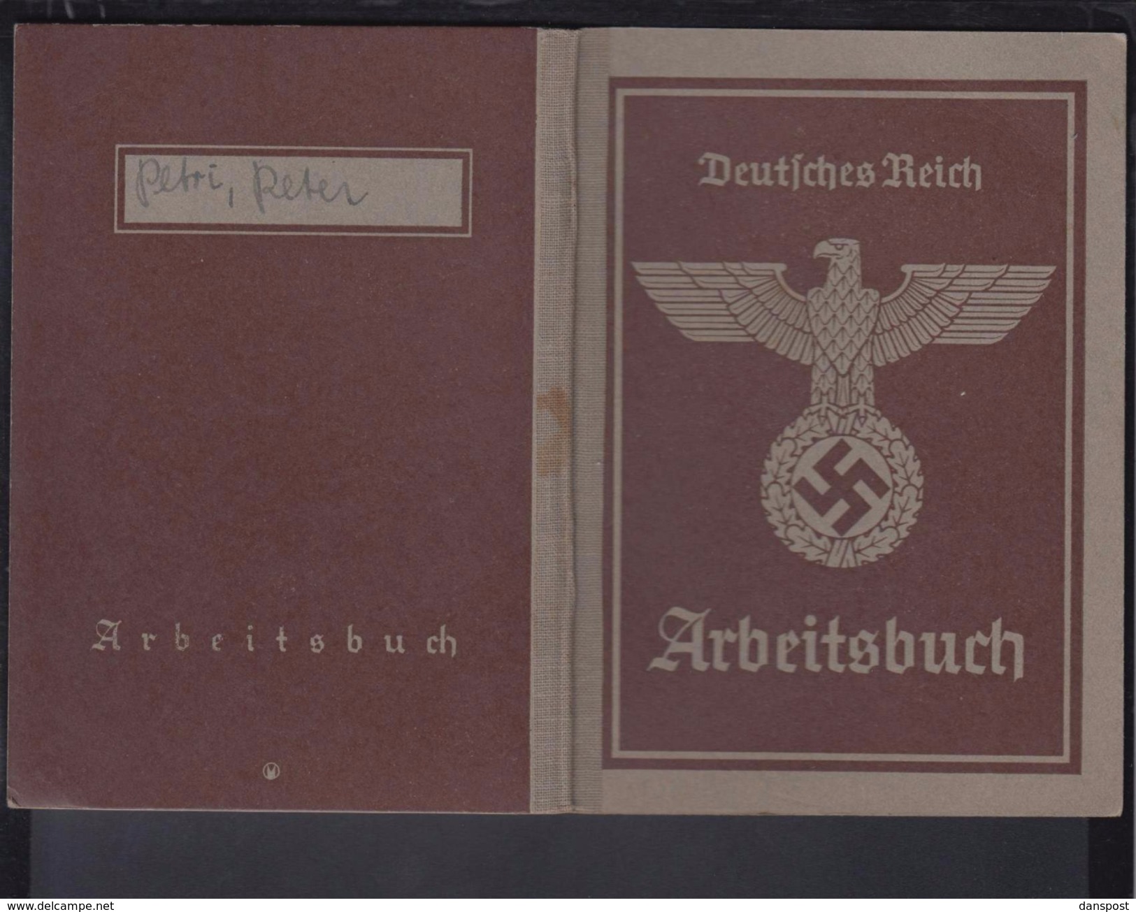 Deutsches Reich Arbeitsbuch Arbeitsamt Mainz Nebenstelle Rüsselsheim 12.2.1943 Super Zustand! - Documents Historiques