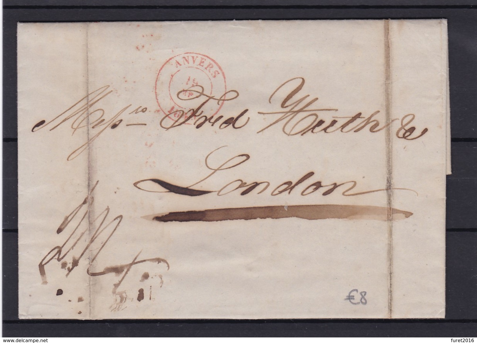 Lettre Avec Contenu D ' ANVERS Vers LONDRES Sept.1845 - 1830-1849 (Belgique Indépendante)