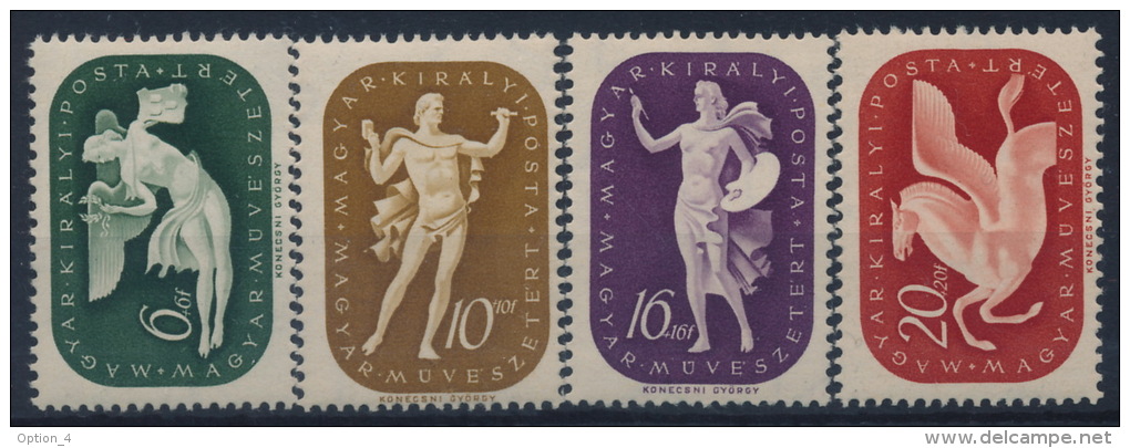 **Hungary 1940 Mi 643-46 (4) Help Arts Music Painting Poesy MNH - Ungebraucht