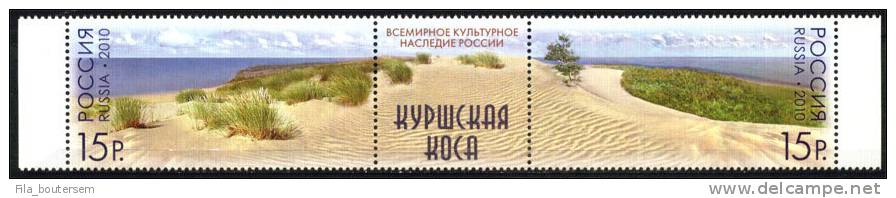 RUSSIA - RUSSIE : 26-07-2010 : (MNH) Set 2v + Label : Curonian Spit - Neufs