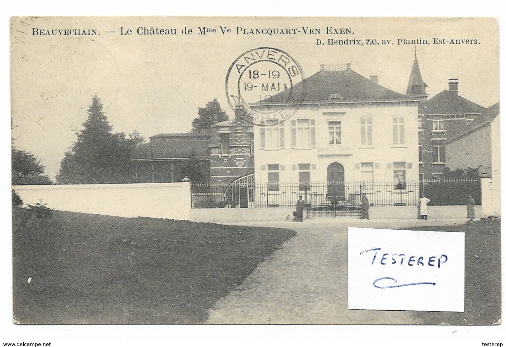 BEAUVECHAIN   Le Château Plancquart 1910  Cachet étoile / Sterstempel BEAUVECHAIN - Beauvechain