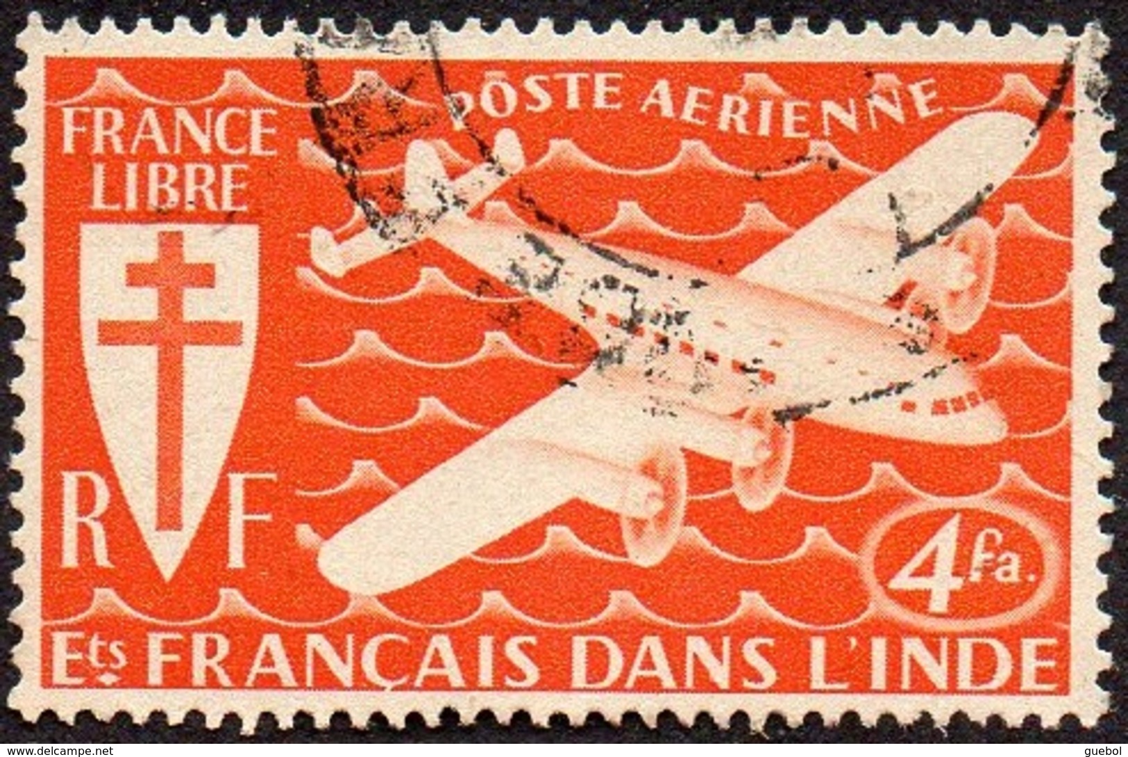 Inde Obl. N° PA  1 Avion. Fairey FC-1, Survolant La Mer, Série De Londres, Serie De Londres - Used Stamps