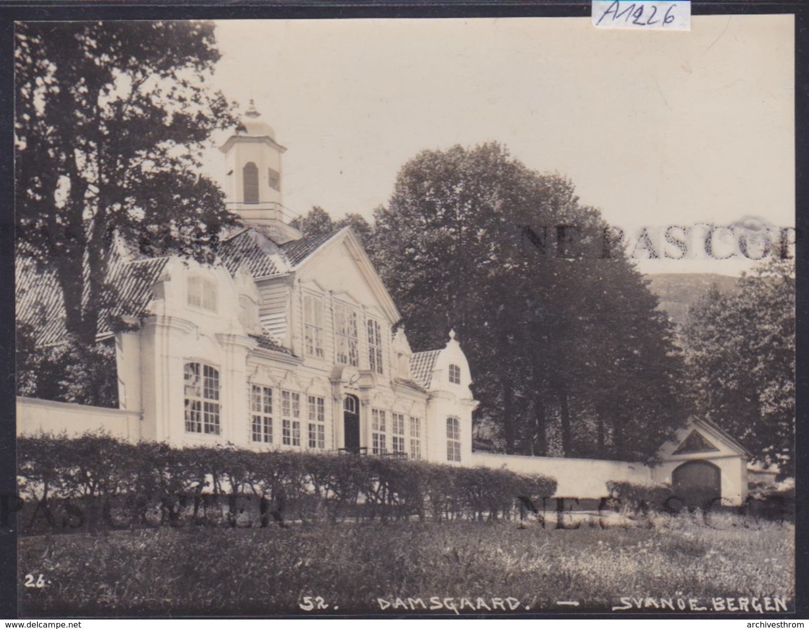 Bergen - Damsgaard - 1916 ( Photo Originale O. Svanöe) (format 11 / 14,5 Cm) (A 1226) - Norvège