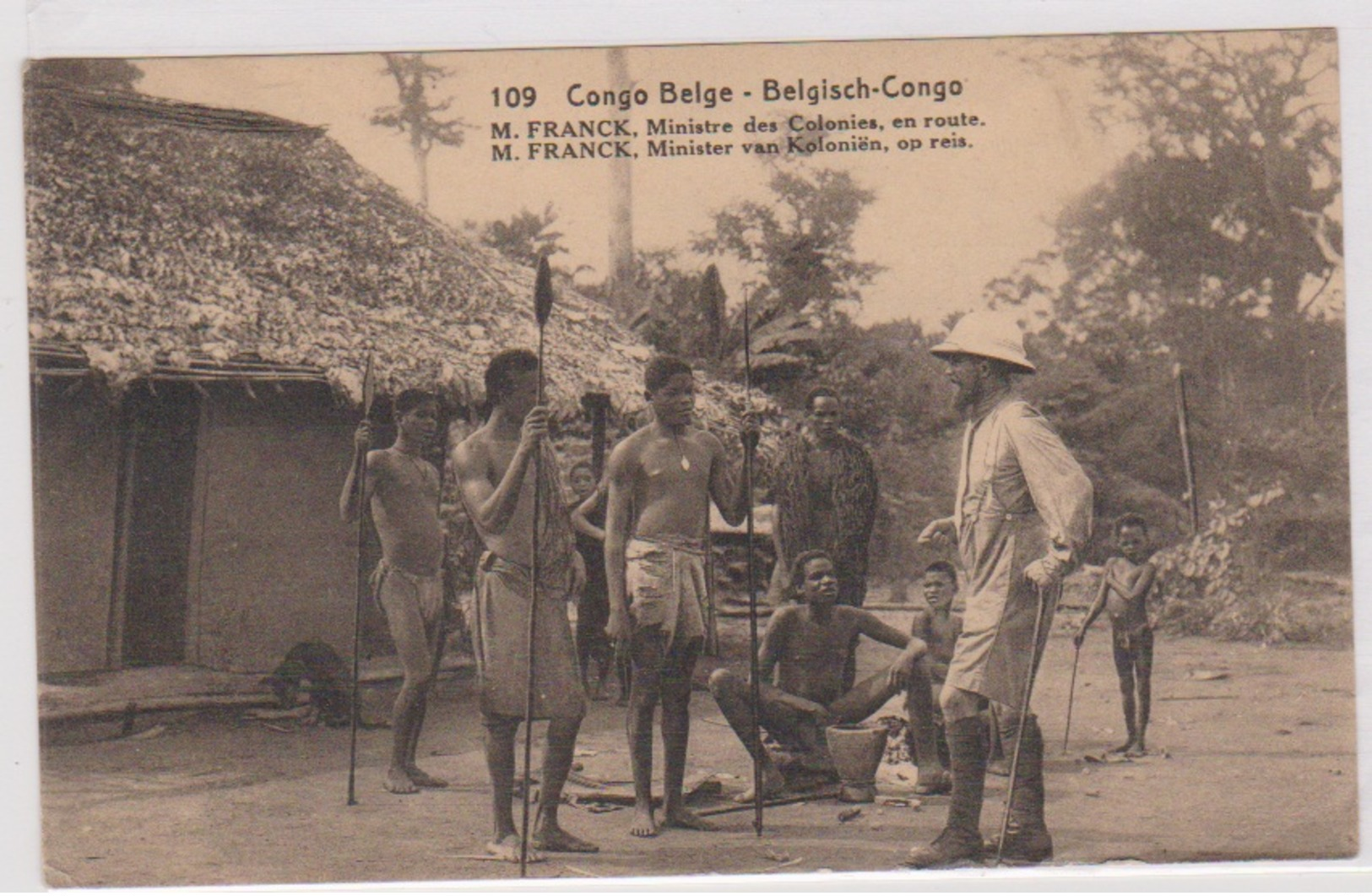 CP - CONGO BELGE - 1924 - M. FRANCK, Ministre Des Colonies En Route. Préo - - Belgian Congo