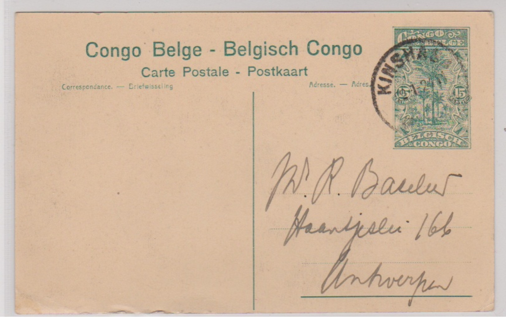 CP - CONGO BELGE - 1924 - M. FRANCK, Ministre Des Colonies En Route. Préo - - Belgian Congo