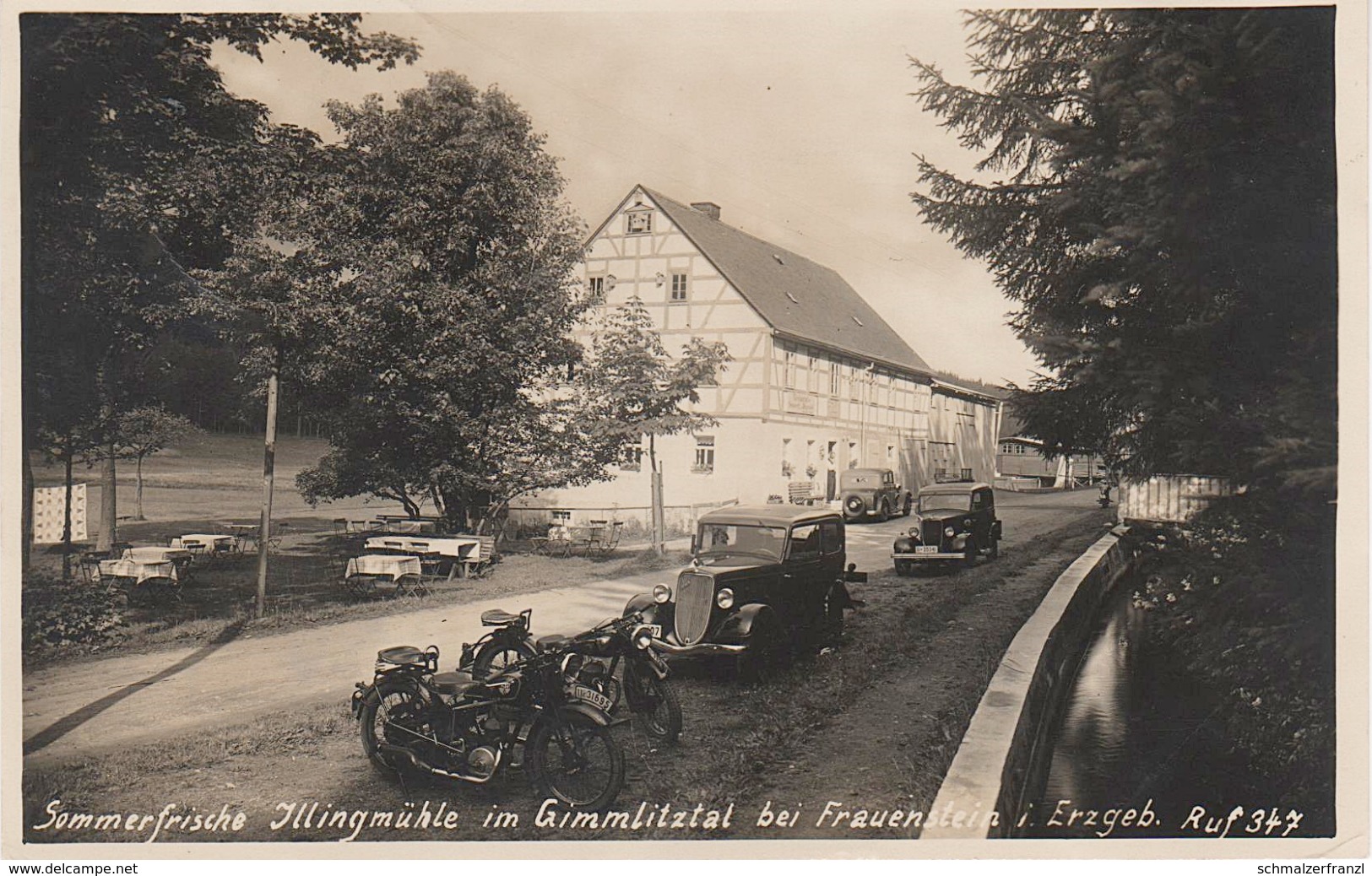 AK Gasthof Illingmühle Gimmlitztal Oldtimer A Hartmannsdorf Reichenau Frauenstein Lichtenberg Mulda Dittersbach Nassau - Frauenstein (Erzgeb.)