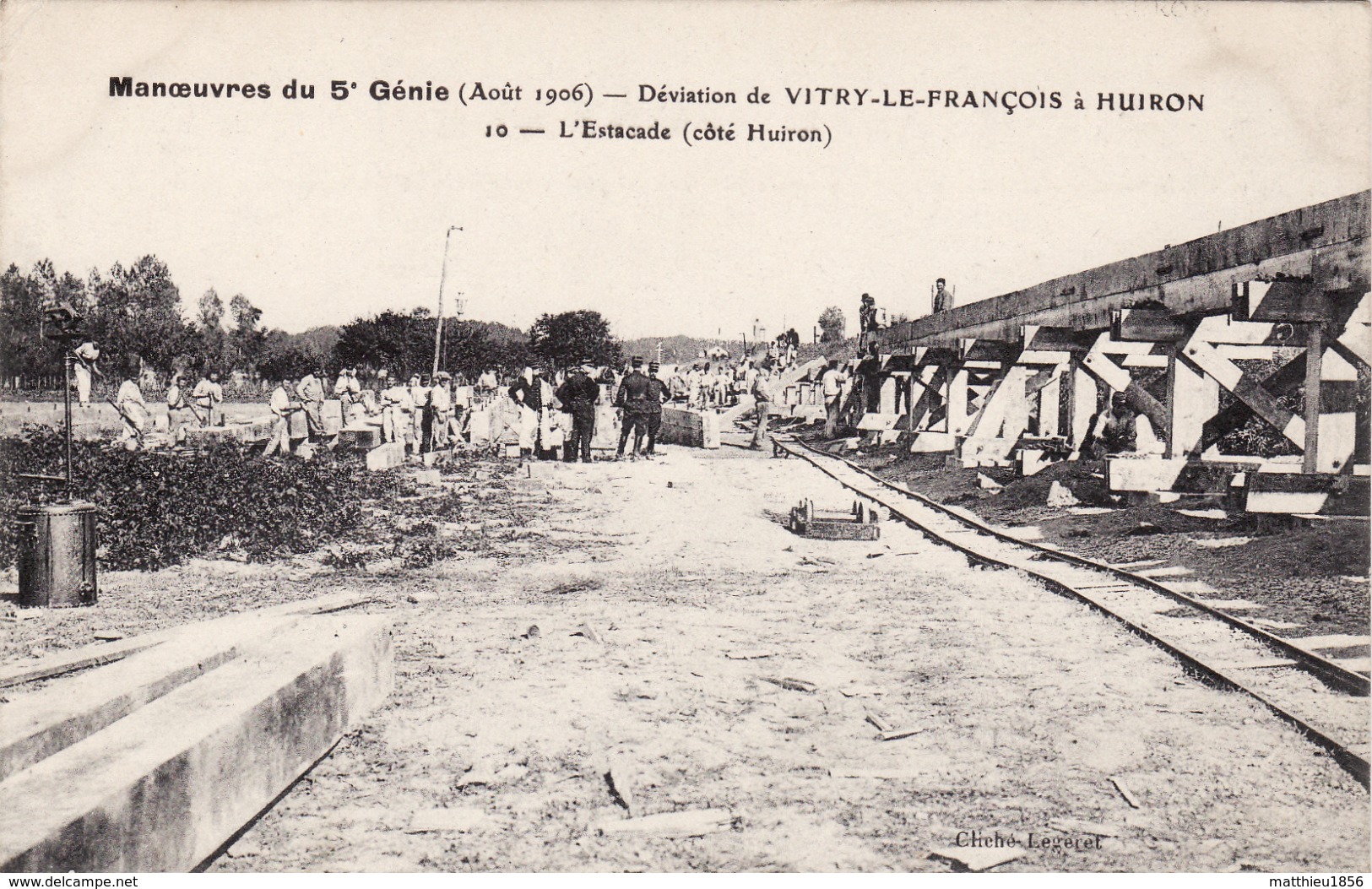 CPA Aout 1906 Déviation De VITRY-LE-FRANCOIS à HUIRON - L'Estacade (côté Huiron) - Manoeuvres Du 5ème Génie (A163) - Vitry-le-François