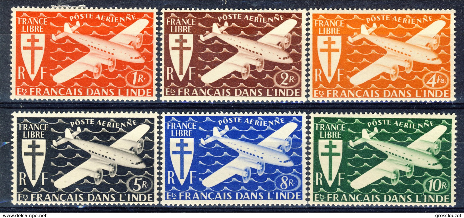 India Posta Aerea 1942 Serie N. 1-6 MLH Catalogo &euro; 12 - Unused Stamps