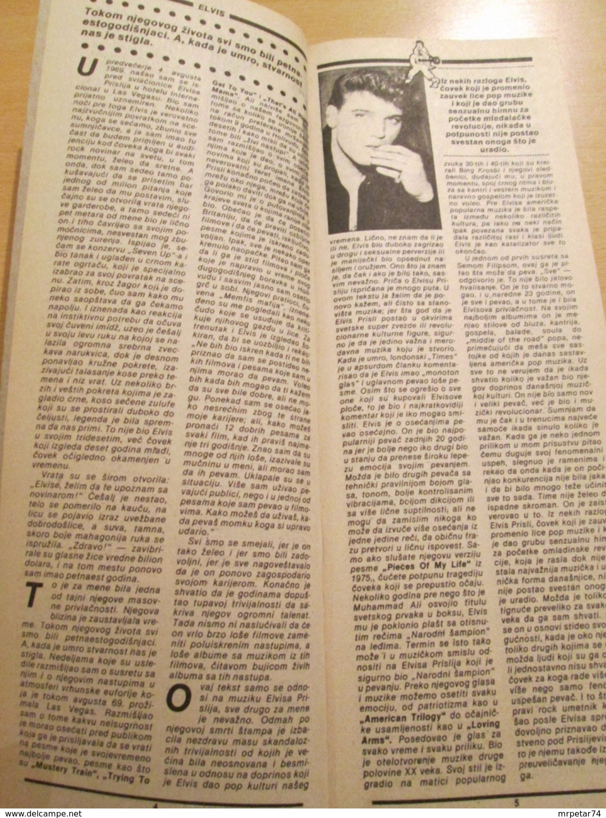 ELVIS PRESLEY Rare Yugoslav Music Pop Rock Magazine 1980's - Slav Languages