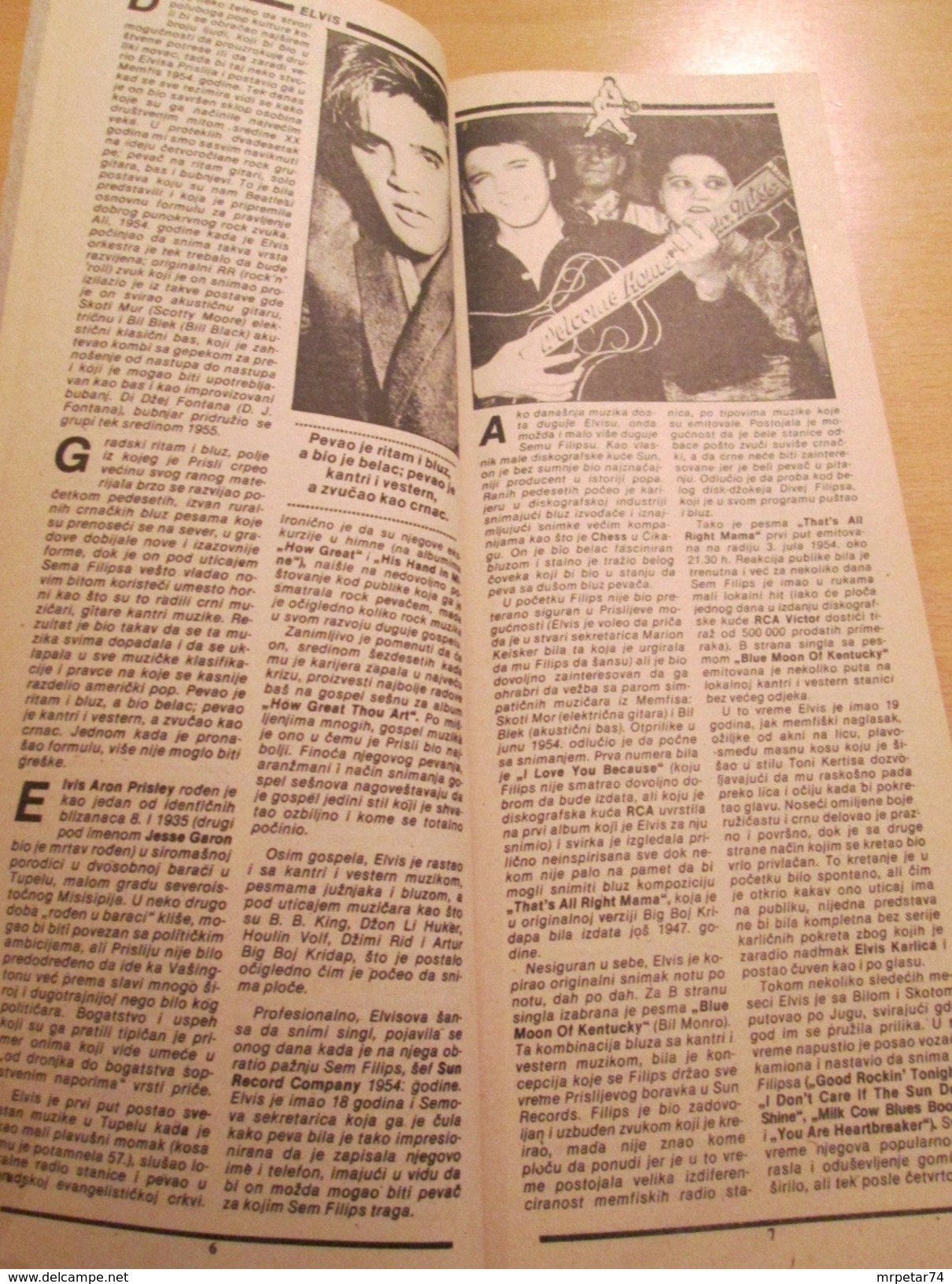 ELVIS PRESLEY Rare Yugoslav Music Pop Rock Magazine 1980's - Slav Languages