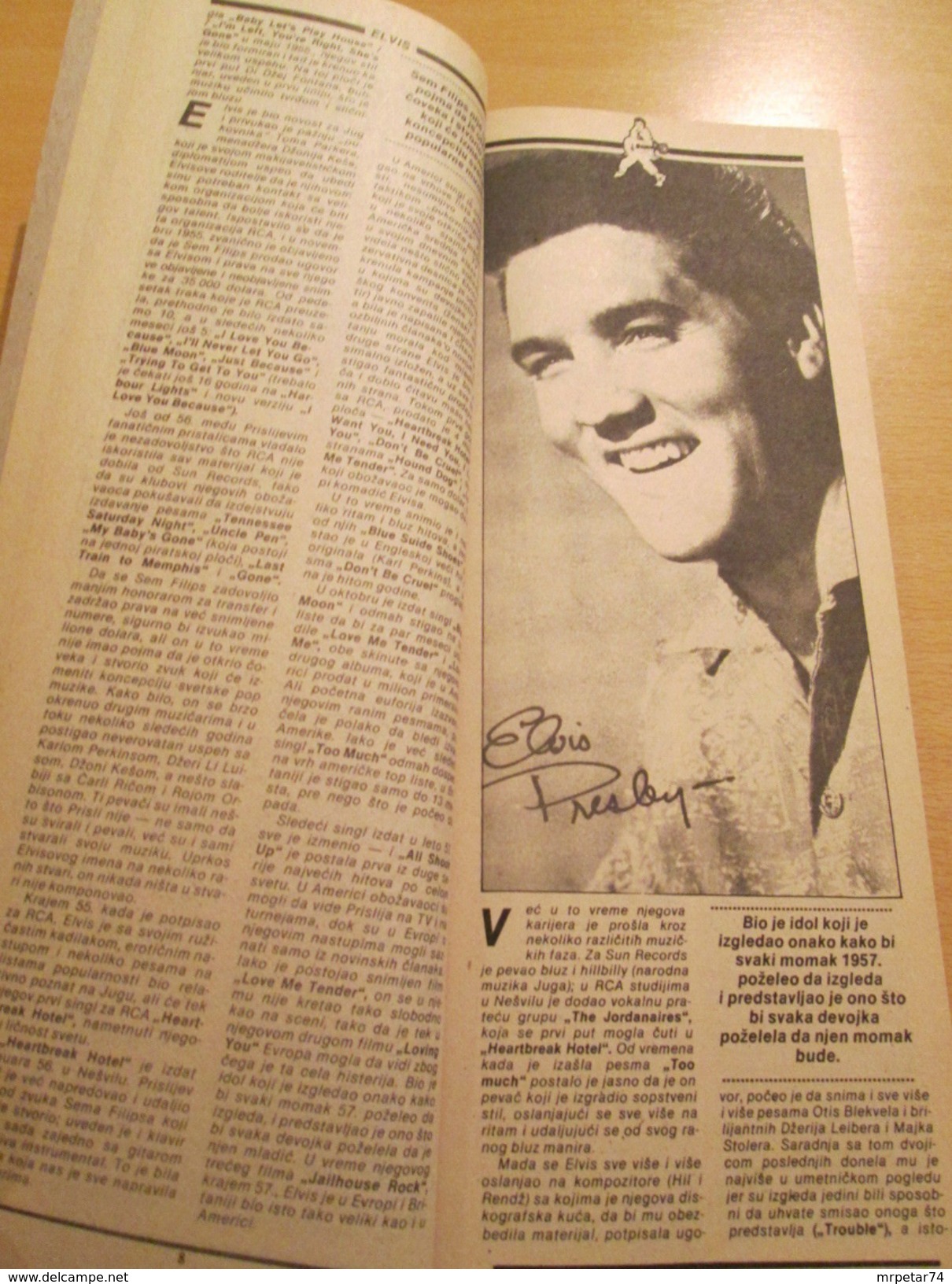 ELVIS PRESLEY Rare Yugoslav Music Pop Rock Magazine 1980's - Slav Languages