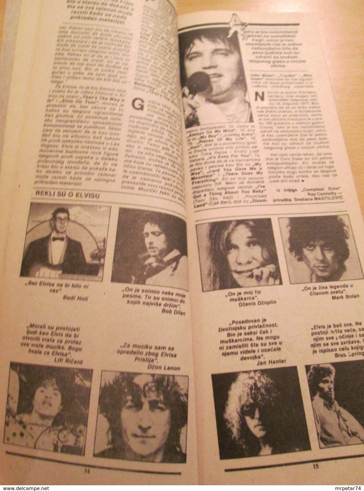 ELVIS PRESLEY Rare Yugoslav Music Pop Rock Magazine 1980's